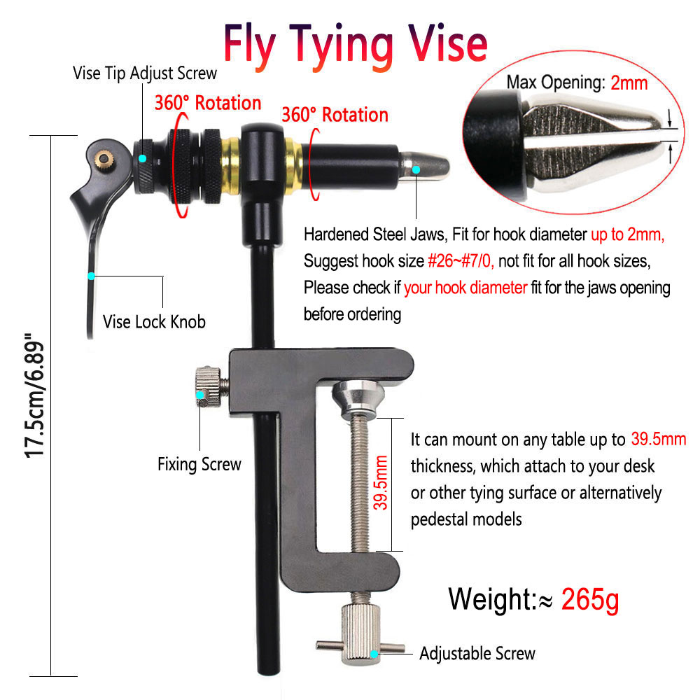 1PC 360 °   Morsa de rotação t - Fishing Equipment Tackle avaliação e preço
