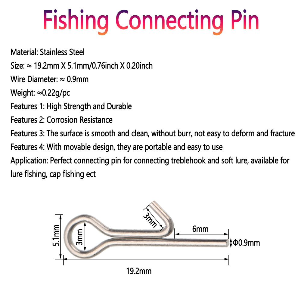 50/100 peças Pinos de Conexão  - Fishing Equipment Tackle avaliação e preço