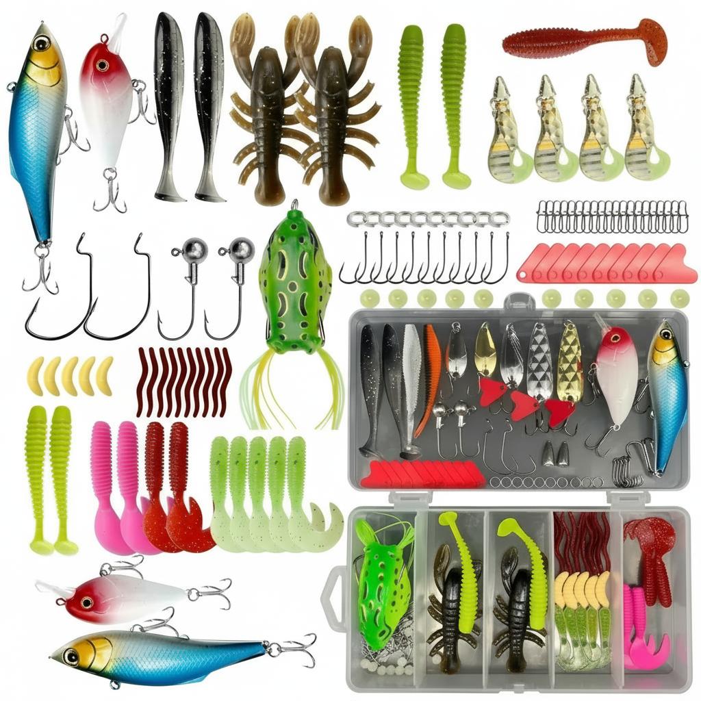 Kit de 133 Peças de Iscas de P - Fishing Equipment Box avaliação e preço